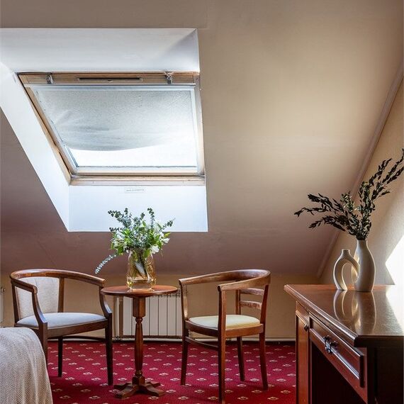 Улучшенный номер с мансардным окном. Фото 3