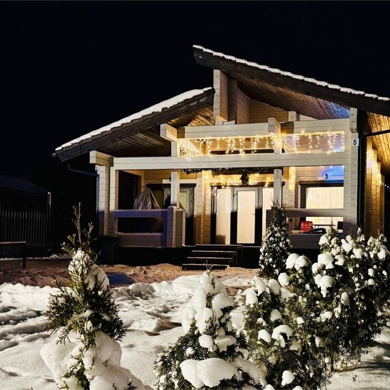 Дом из бруса с камином и баней из осины 4+2. Фото 32