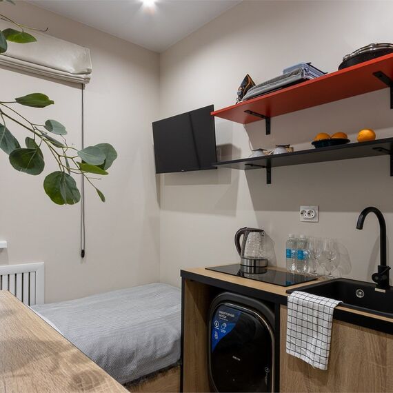 Одноместные Апартаменты с кухней. Фото 7