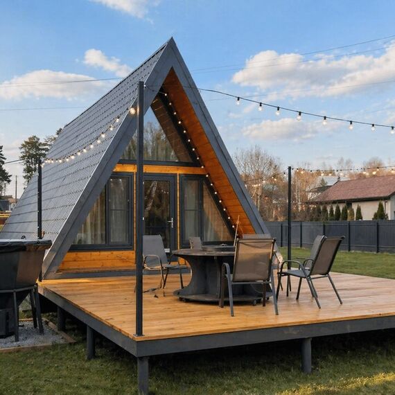 A-frame «Графит» домик из дерева 4х местный. Фото 1