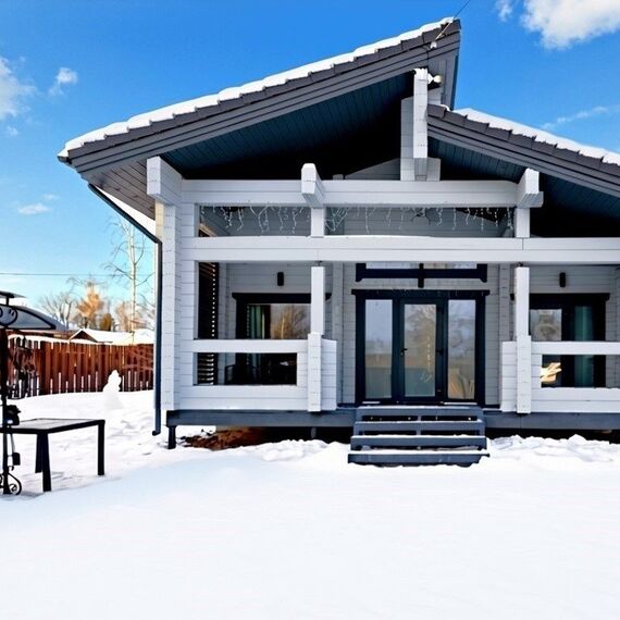 Дом из бруса с камином и баней из липы 4+2. Фото 31