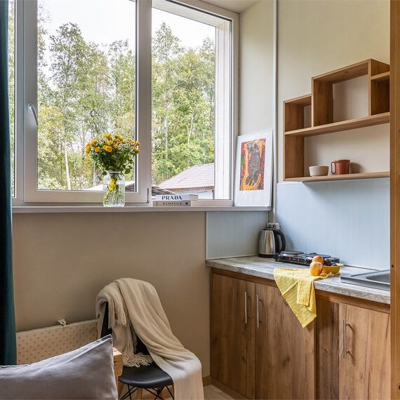 Одноместный номер Стандарт с общей ванной комнатой. Фото 4