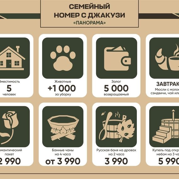 Семейный номер с джакузи «Панорама». Фото 9