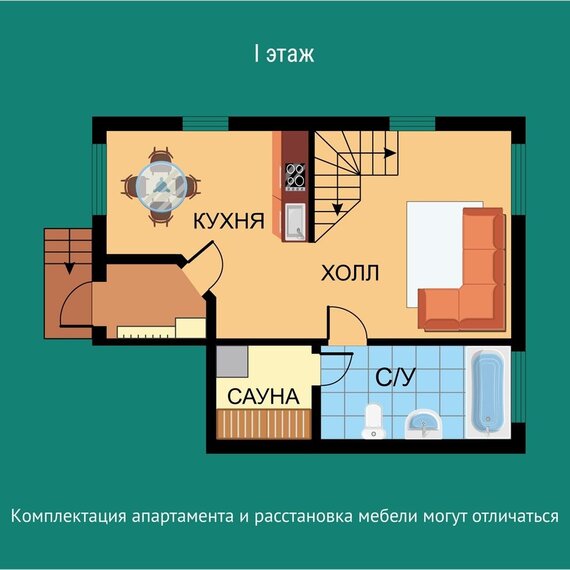 Апартаменты в коттеджах «Рапсодия» с сауной. Фото 14