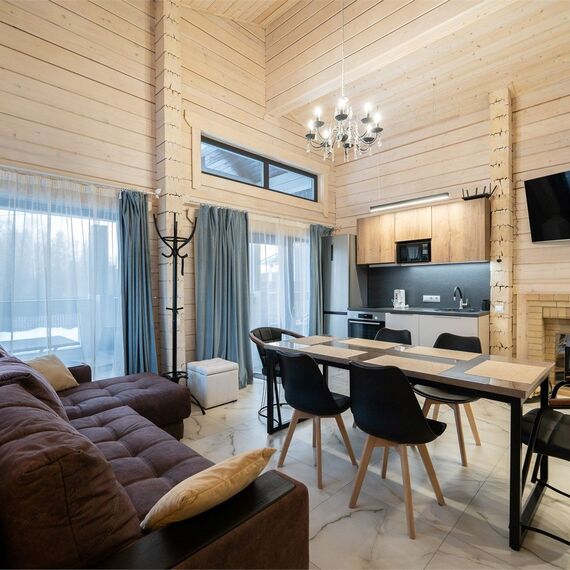 Дом из бруса с камином и баней из осины 4+2. Фото 5
