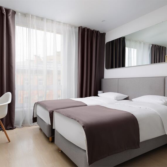 Стандарт с раздельными кроватями (двухместный, однокомнатный номер). Фото 1