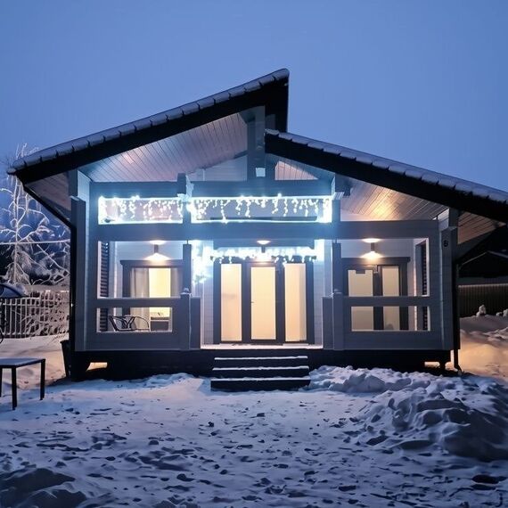 Дом из бруса с камином и баней из липы 4+2. Фото 32