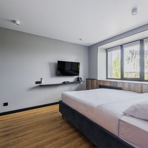 Классик с  1 двуспальной кроватью и ванной. Фото 4